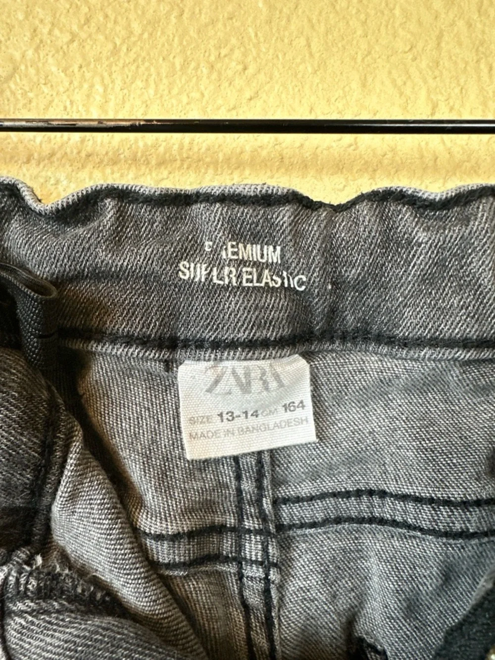 Zara Girls 13-14 yrs Jeans Slim High-Rise Dark Gray Jeans Stretch School